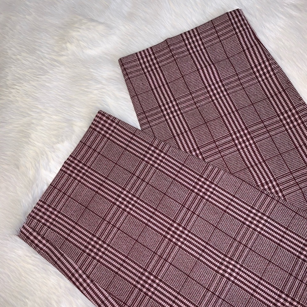 NWT {EXPRESS} High Waist Plaid Pull-On Ankle Pants - Picture 7 of 13
